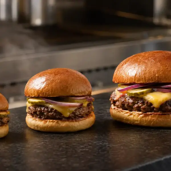 imagen de diferentes gramajes de hamburguesas